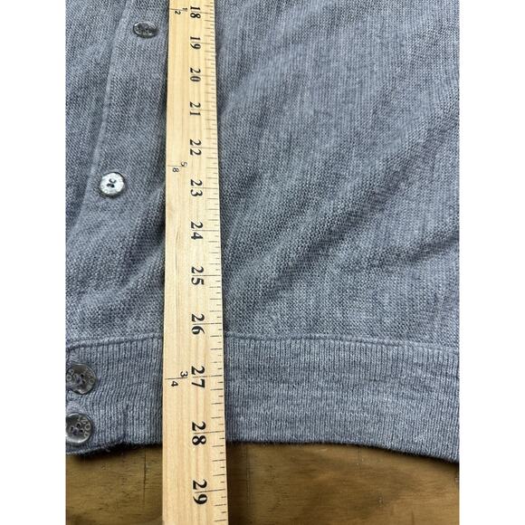 IZOD Vintage Cardigan Sweater Gray V-Neck Logo Button Acrylic Made In USA Sz XL - Picture 8 of 10